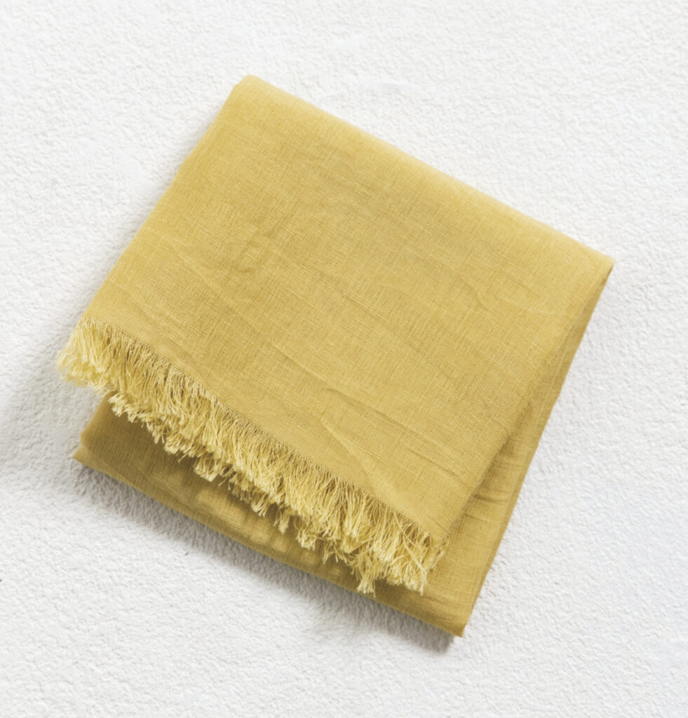 リネンハンカチ　マスタード画像
