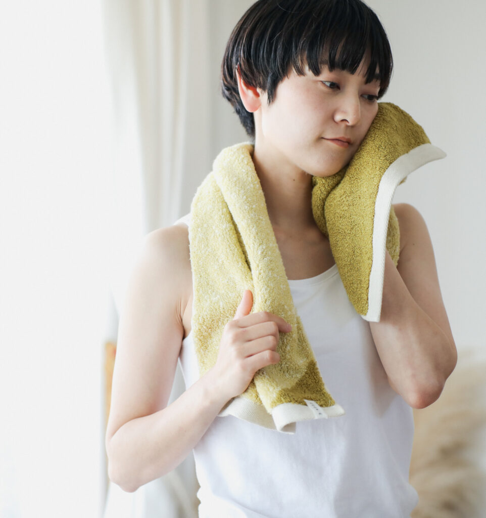 ラージフェイスタオル　着用画像