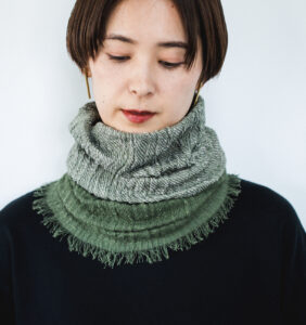8WAY COTTON CAＰ　コットンキャップ　ネックウォーマーにして着用画像