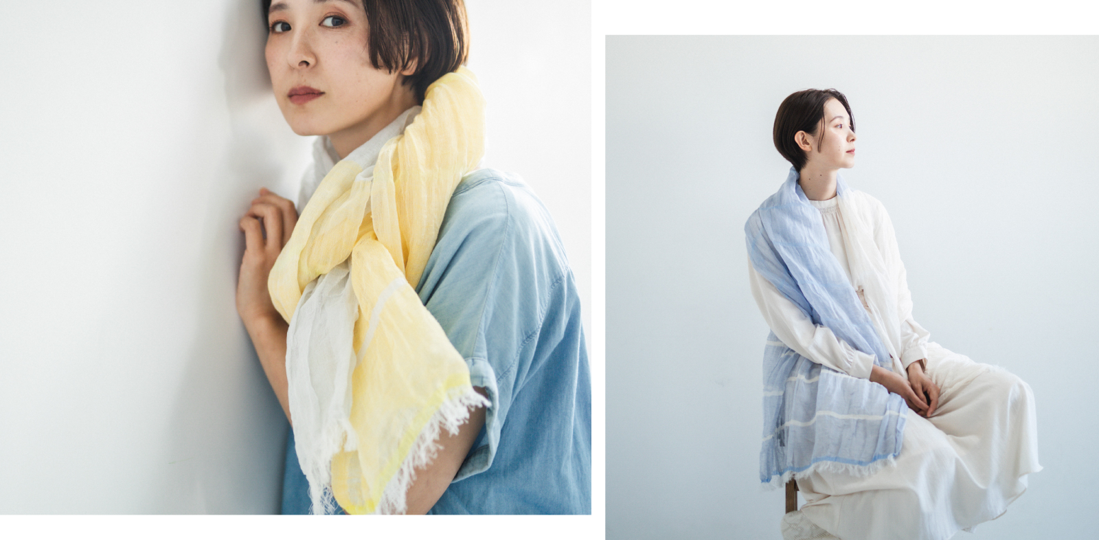 SHIBO リネンコットン ツートンショール 商品画像