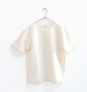 LOOSY:T2 リネン100%Tシャツ エクリュホワイト画像