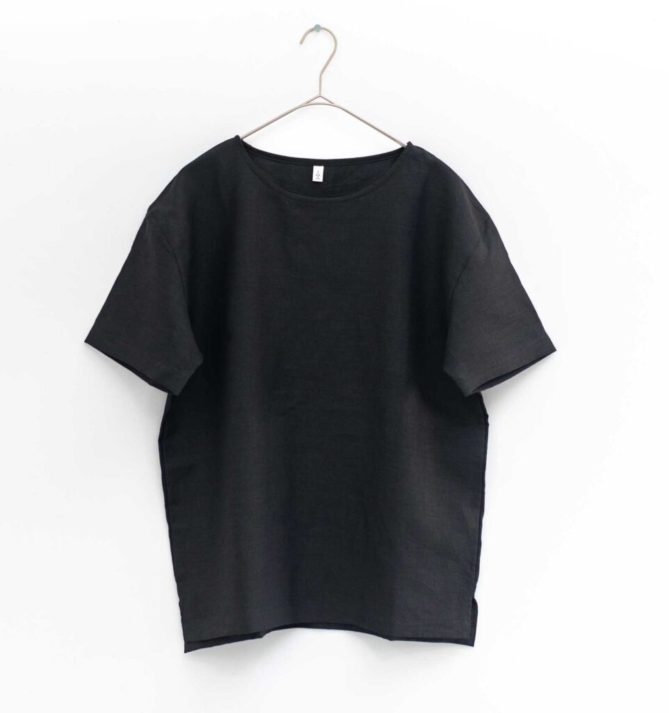 LOOSY:T2 リネン100％Tシャツ　ブラック画像