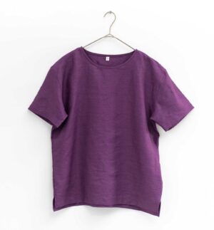 LOOSY:T2 リネン100％Tシャツ　パープル画像