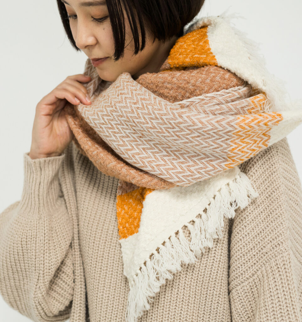 ウールコットンブランケットショール ヘリンボーン KAWARIシリーズ 商品画像