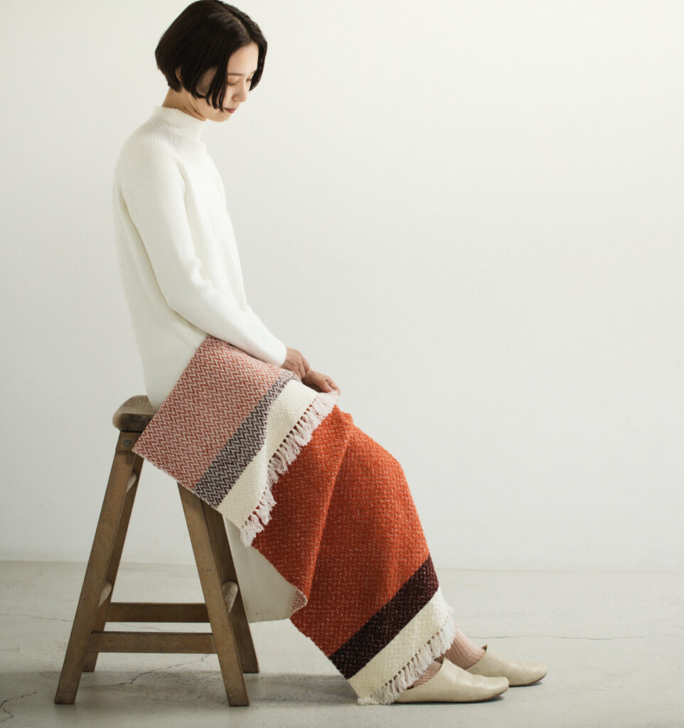 ウールコットンブランケットショール ヘリンボーン KAWARIシリーズ 商品画像